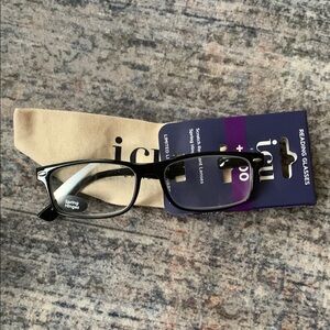 +3.00 ICU Black Reading Glasses